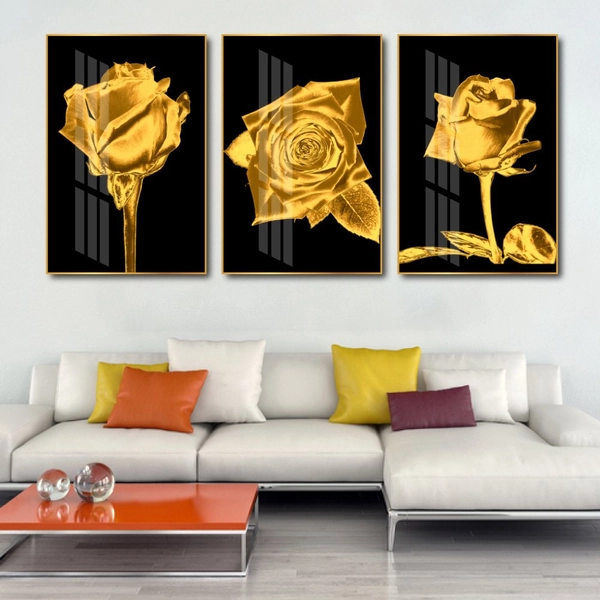 Tranh treo tường hoa hồng vàng 2