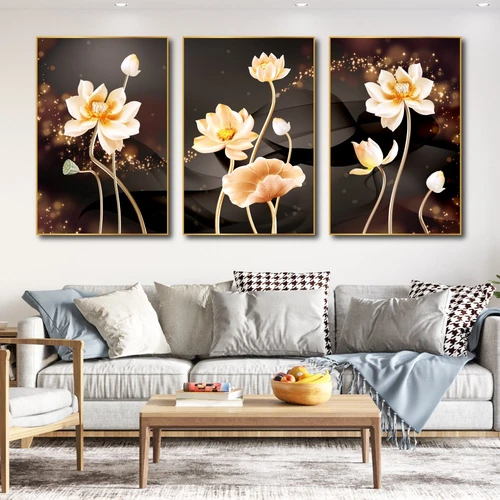 tranh treo tường hoa sen vàng