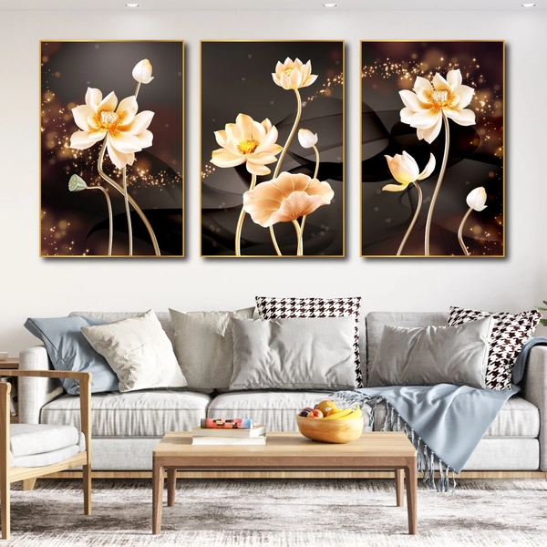 Tranh treo tường hoa sen vàng