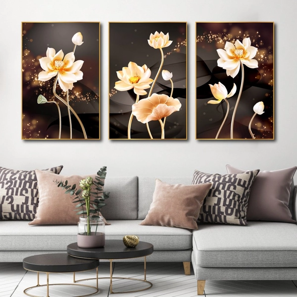 Tranh treo tường hoa sen vàng