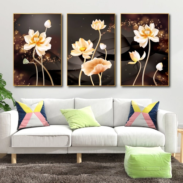 Tranh treo tường hoa sen vàng