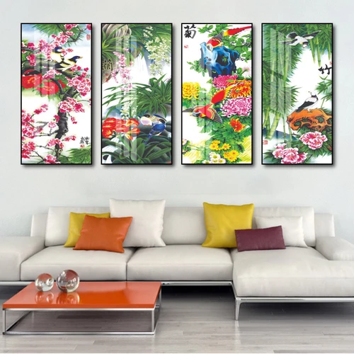 Bộ Tranh Tứ Quý Đào Cúc Trúc Lan 4