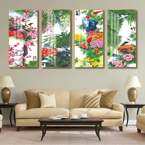 Bộ Tranh Tứ Quý Đào Cúc Trúc Lan 4