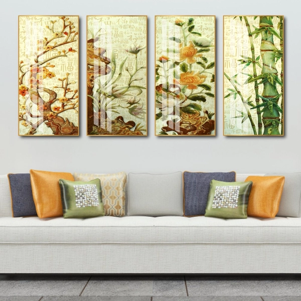 Bộ Tranh Tứ Quý Mai Lan Cúc Trúc 2