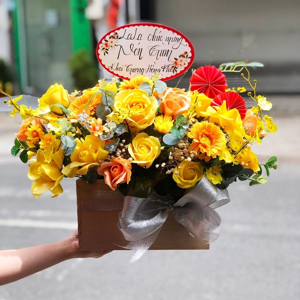 Lẵng hoa để bàn chúc mừng khai trương 2