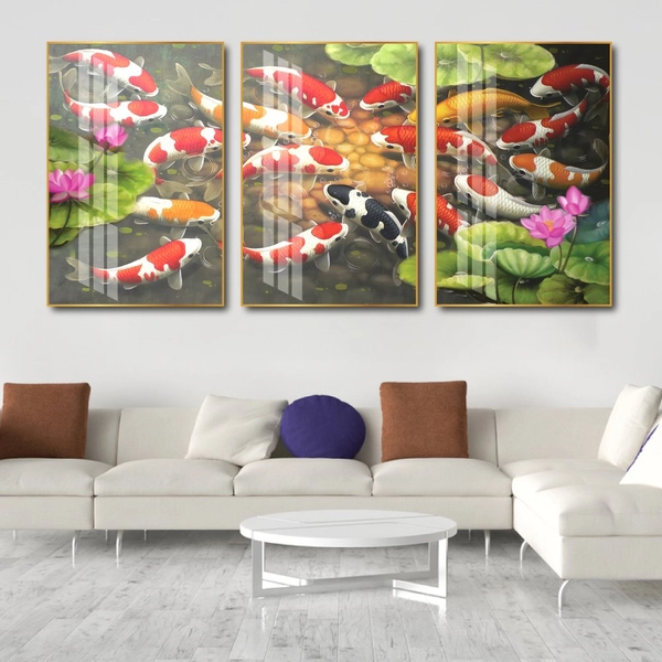 Tranh Treo Tường Cá Chép Bên Ao Sen