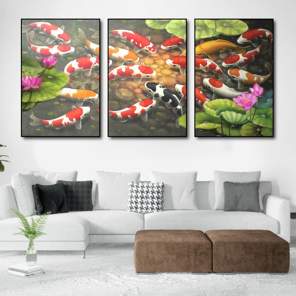 Tranh Treo Tường Cửu Ngư Quần Hội 15