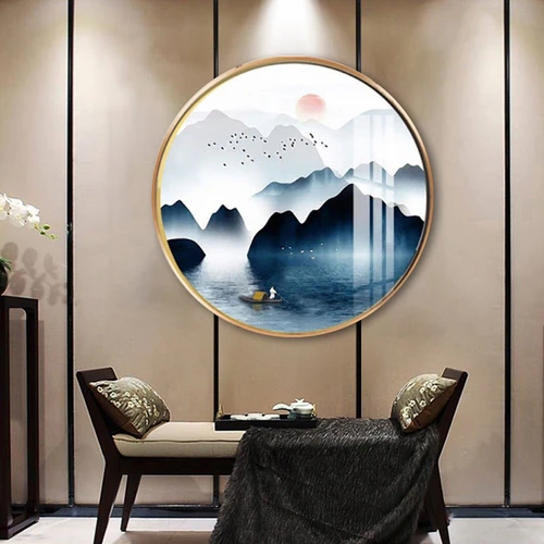 Tranh Tròn Tráng Gương Sơn Thủy Hữu Tình 3