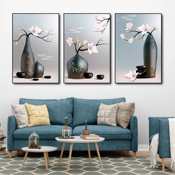 Tranh treo tường lọ hoa mẫu đơn sang trọng (A-083)