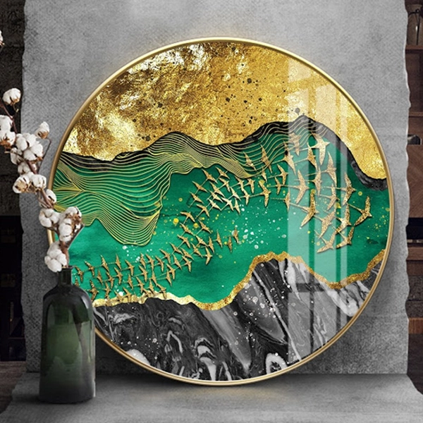 Tranh Tròn Tráng Gương Đàn Én Nghệ Thuật