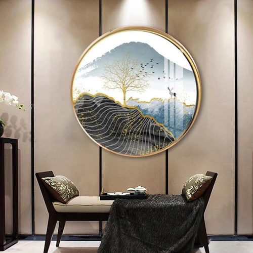 Tranh Tròn Tráng Gương Hươu Nghệ Thuật