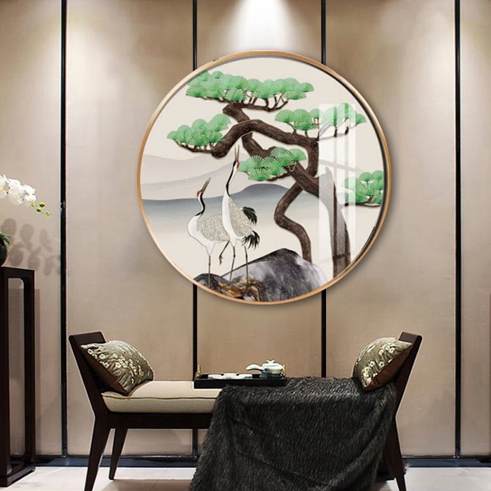 Tranh Tròn Tráng Gương Tùng Hạc Diên Niên