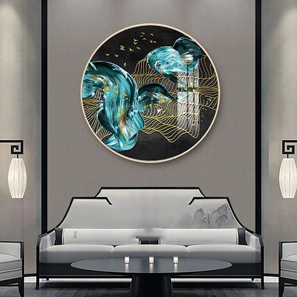 Tranh Tròn Tráng Gương Nghệ Thuật Trừu Tượng