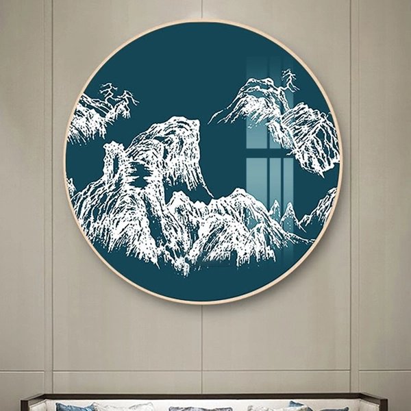 Tranh Tròn Tráng Gương Núi Nghệ Thuật
