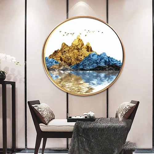 Tranh Tròn Tráng Gương Núi Nghệ Thuật 4