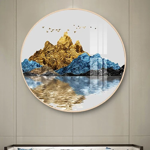 Tranh Tròn Tráng Gương Núi Nghệ Thuật 4