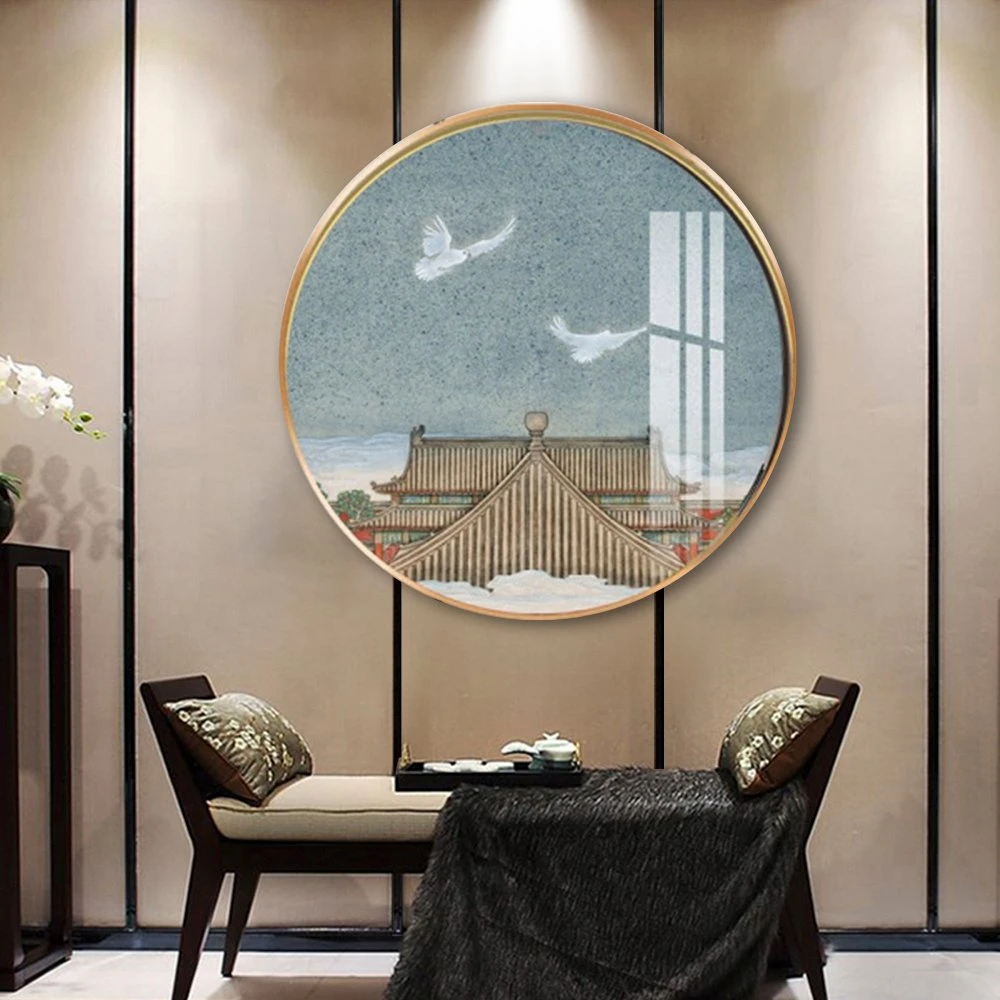 Tranh Tròn Tráng Gương Phong Cảnh Nghệ Thuật