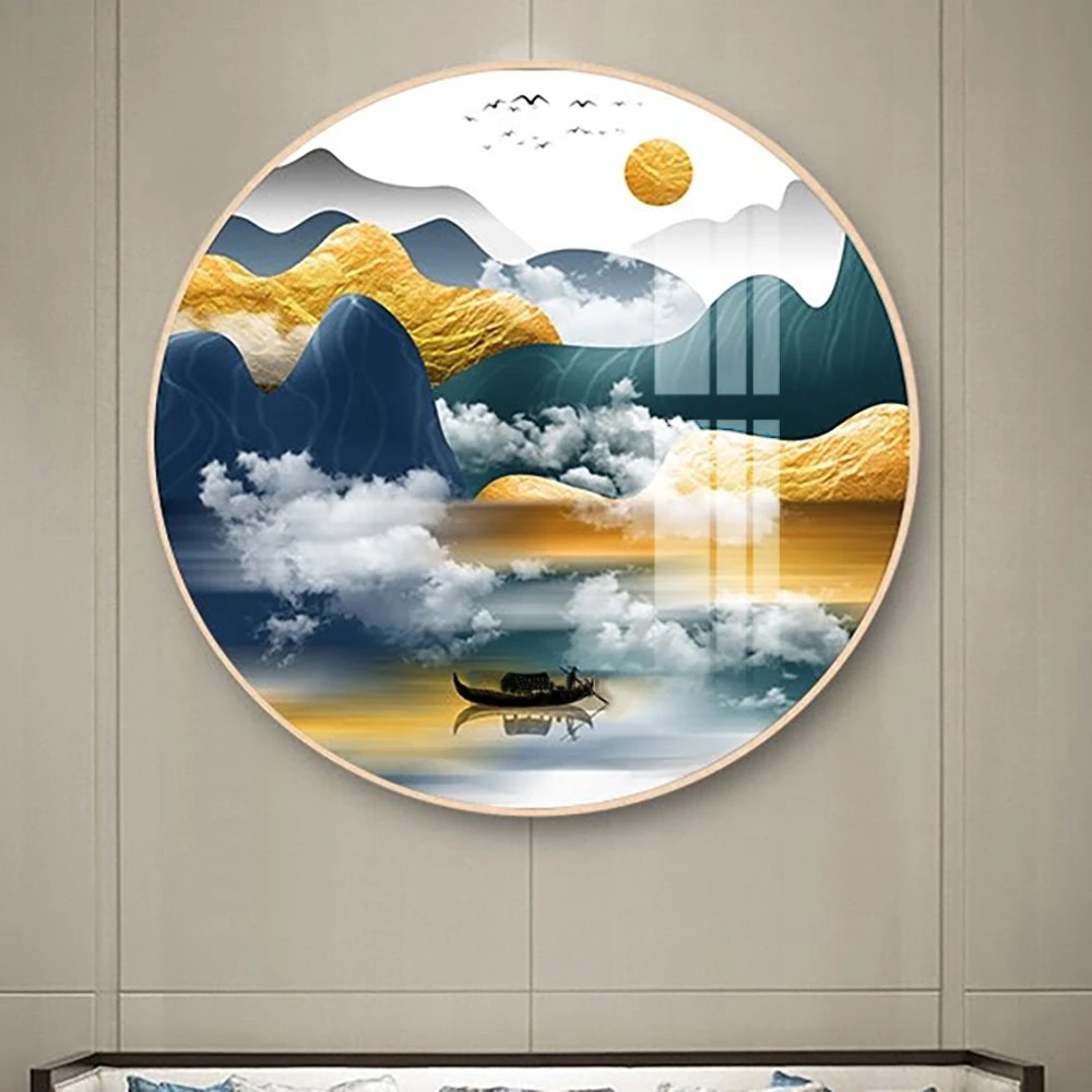 Tranh Tròn Tráng Gương Sơn Thủy Hữu Tình 11