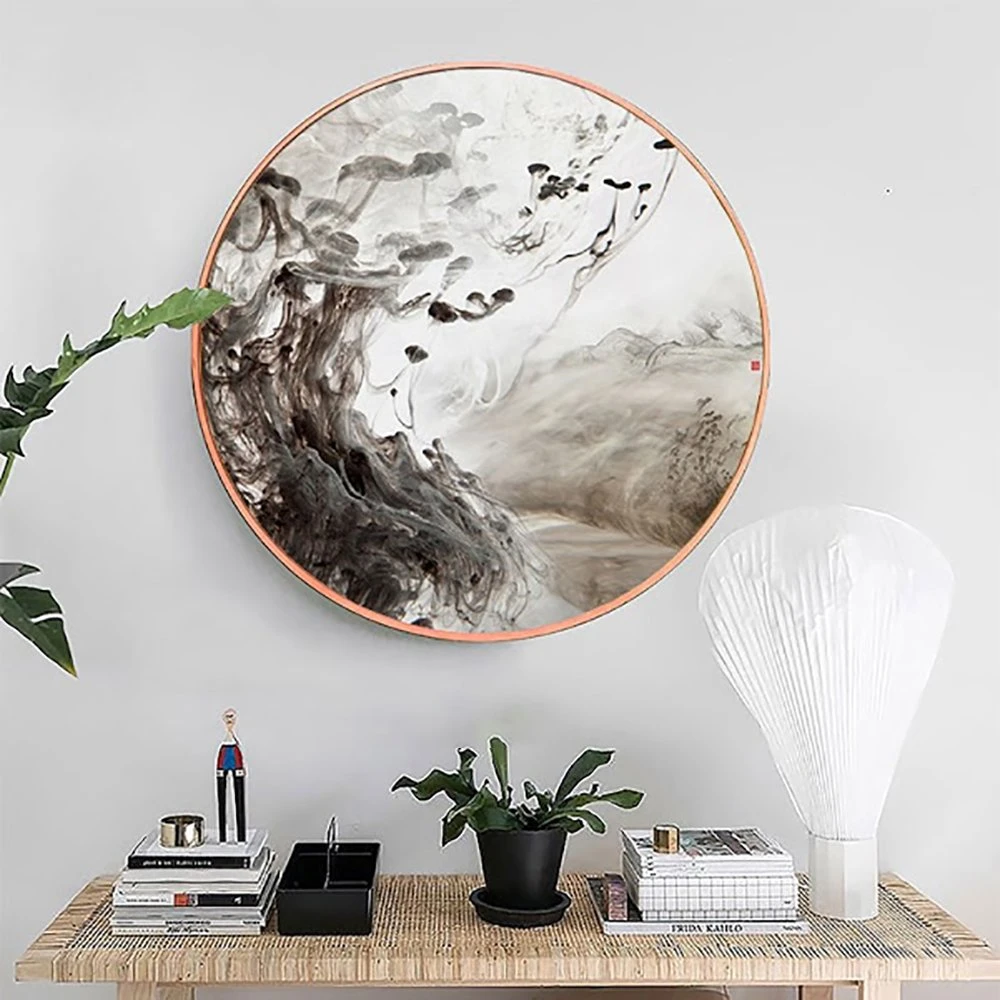 Tranh Tròn Tráng Gương Nghệ Thuật Trừu Tượng