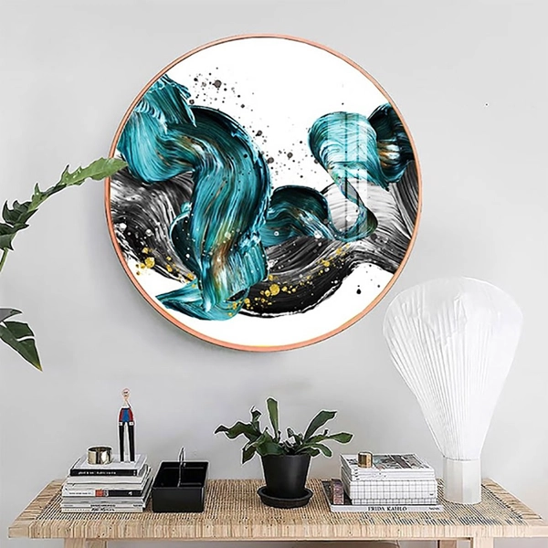 Tranh Tròn Tráng Gương Nghệ Thuật Trừu Tượng