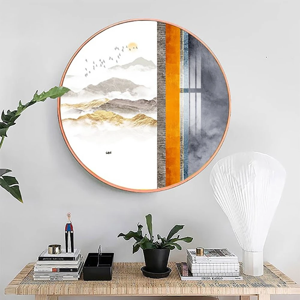 Tranh Tròn Tráng Gương Phong Cảnh Nghệ Thuật 2