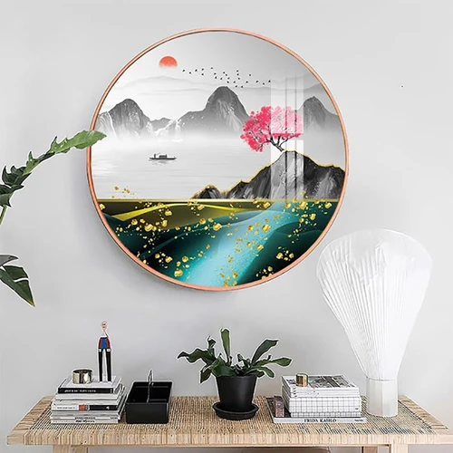 Tranh Tròn Tráng Gương Sơn Thủy Hữu Tình