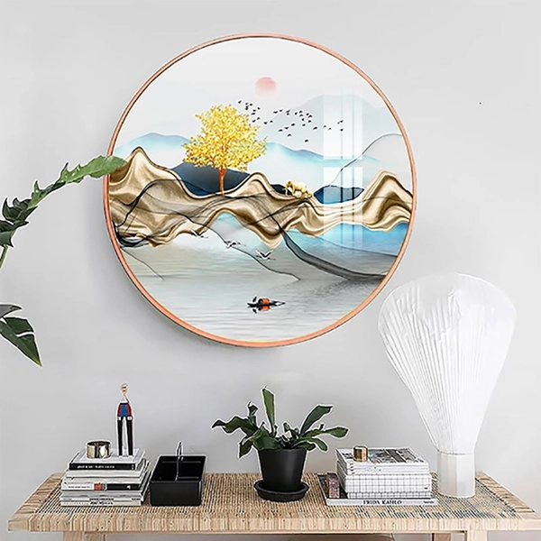 Tranh Tròn Tráng Gương Sơn Thủy Hữu Tình