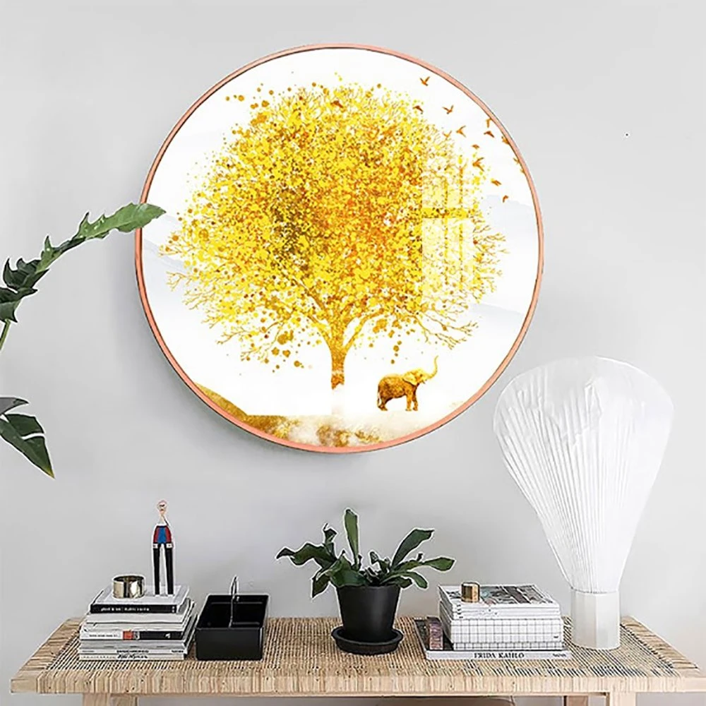 Tranh Tròn Tráng Gương Cây Vàng Nghệ Thuật 2