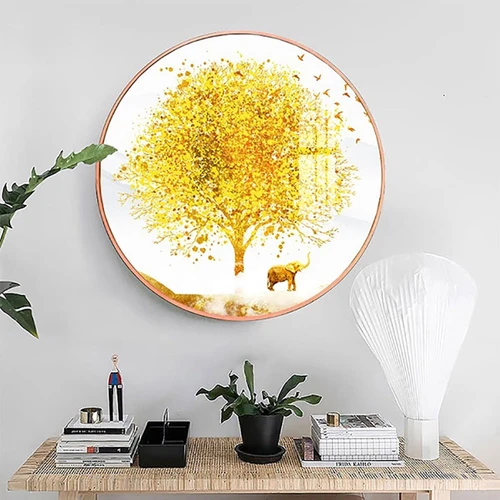 Tranh Tròn Tráng Gương Cây Vàng Nghệ Thuật 2