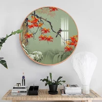 Tranh Tròn Tráng Gương Chú Chim Nghệ Thuật