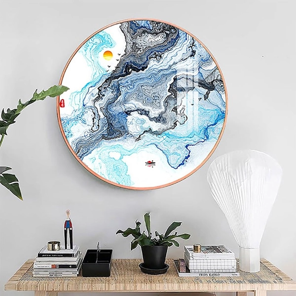 Tranh Tròn Tráng Gương Nghệ Thuật Trừu Tượng