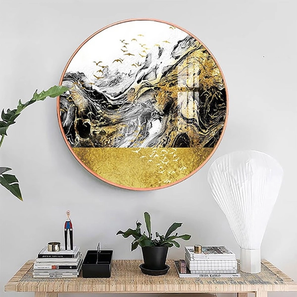 Tranh Tròn Tráng Gương Nghệ Thuật Trừu Tượng