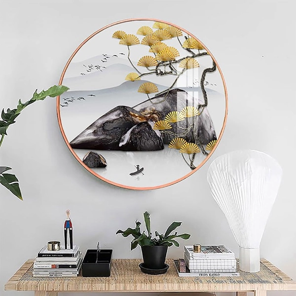 Tranh Tròn Tráng Gương Sơn Thủy Hữu Tình