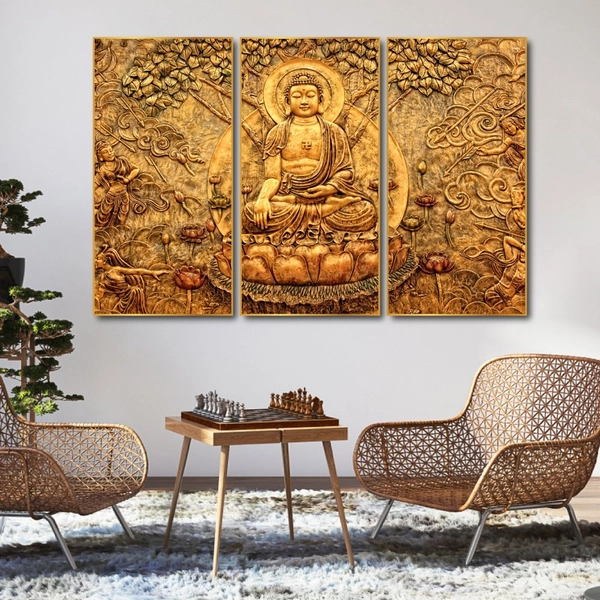 Tranh Đức Phật A Di Đà 3D Ngồi Trên Đài Sen