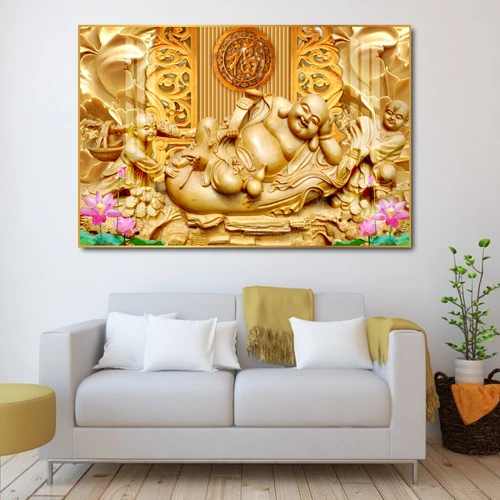 Tranh treo tường phật di lặc và chữ phúc