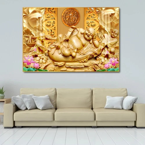 Tranh treo tường phật di lặc và chữ phúc