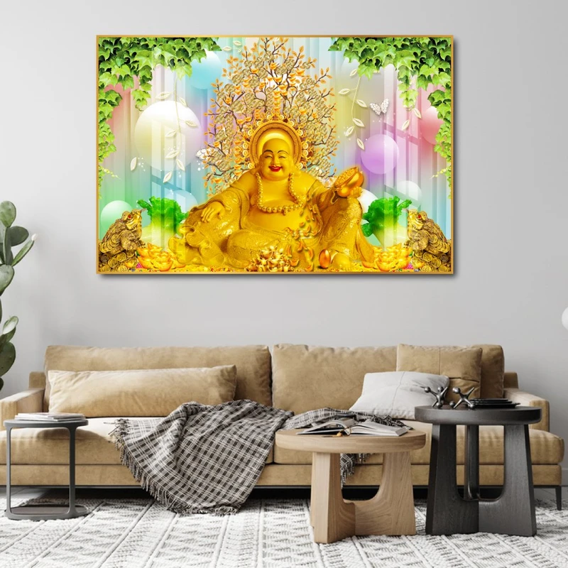 Tranh Treo Tường Phật Di Lặc Vàng