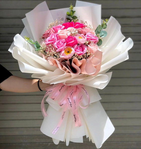 Bó hoa sáp hồng PASTEL