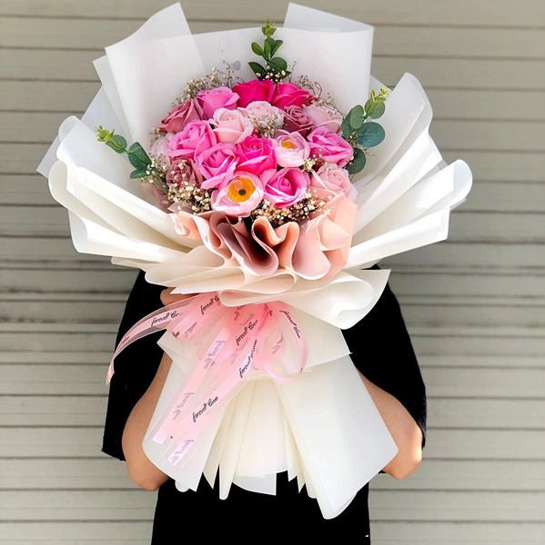 Bó hoa sáp hồng PASTEL