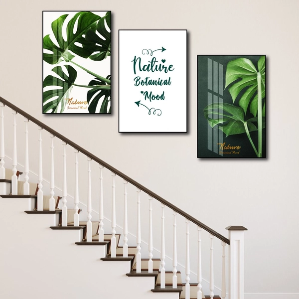Tranh treo tường lá xanh nhiệt đới tươi mát