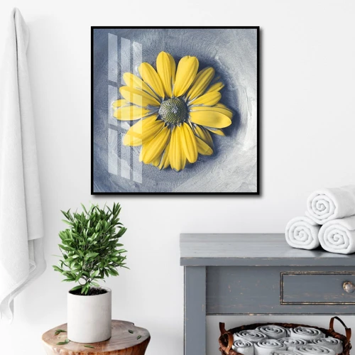 Tranh treo tường nghệ thuật hoa cúc vàng 3D