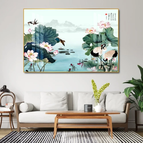 Tranh treo tường hồ sen hồng 2