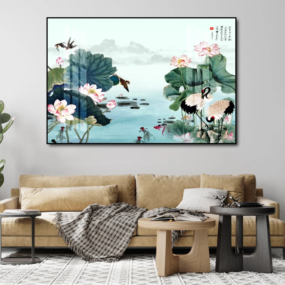 Tranh treo tường hồ sen hồng 2