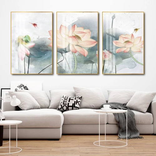 Tranh treo tường hoa sen hồng 3