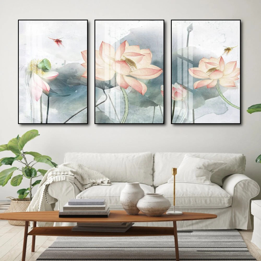 Tranh treo tường hoa sen hồng 3