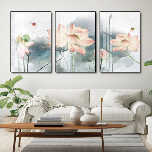 Tranh treo tường hoa sen hồng 3