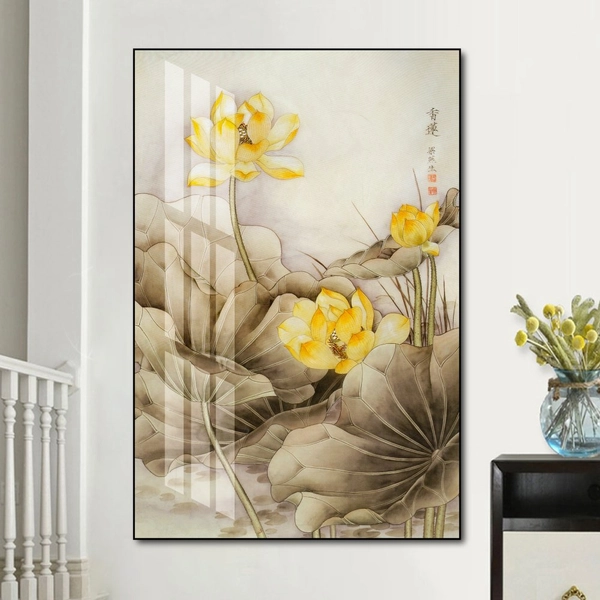 Tranh treo tường trang trí kim liên khoe sắc nghệ thuật