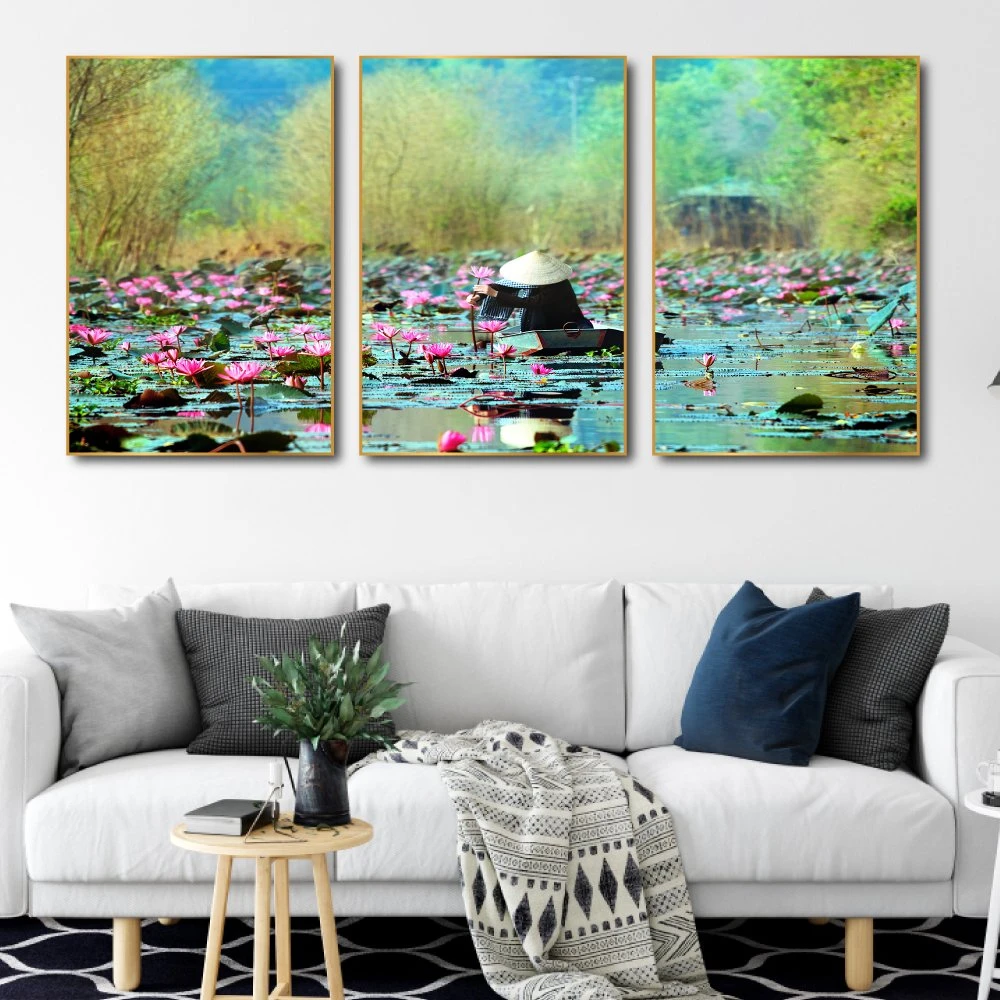 Tranh treo tường cảnh hái sen