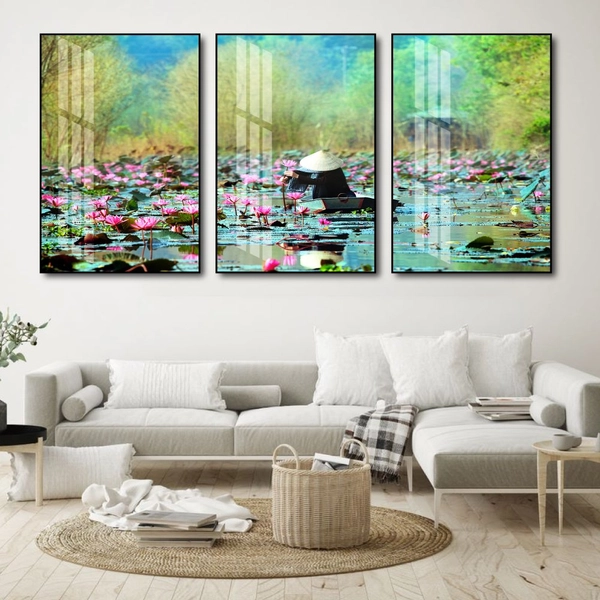 Tranh treo tường cảnh hái sen