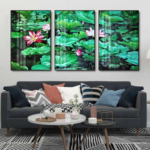 Tranh treo tường hồ sen hồng 4